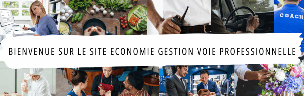Images représentant les différentes filières de l'économie-gestion dans la voie professionnelle